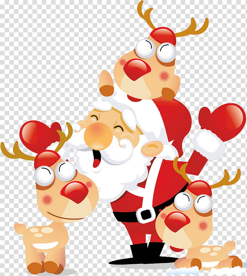 Santa Claus, Reindeer, Christmas Day, Santa Clauss Reindeer, Rudolph, SantaCon, Holiday, Christmas Santa Claus transparent background PNG clipart