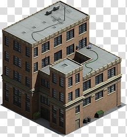 Isometric building, brown building illustration transparent background PNG clipart