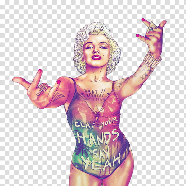 DOLL S Tumblr Hipters, Marilyn Monroe wearing one-piece swimsuit illustration transparent background PNG clipart