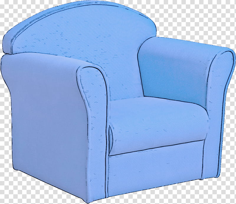 blue furniture chair club chair recliner, Slipcover transparent background PNG clipart