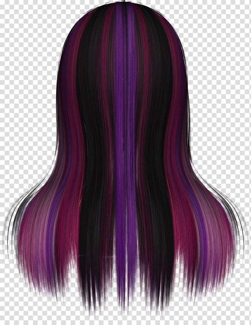 Hairstylez , black, purple, and pink hair transparent background PNG clipart