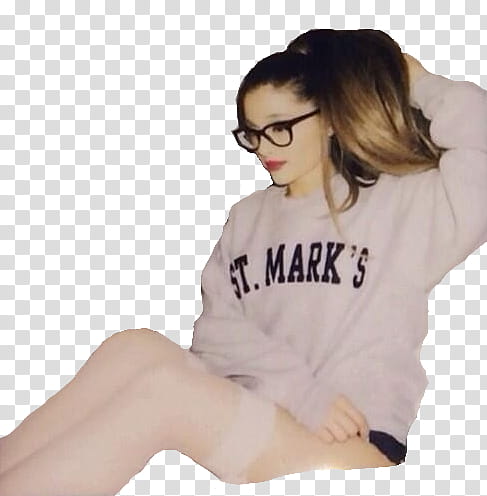 Ariana Grande wearing glasses transparent background PNG clipart