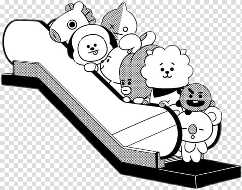 BTS Drawing, Line Friends, Bt21 Cushion, Kpop, Artist, Rm, Cartoon, Train transparent background PNG clipart