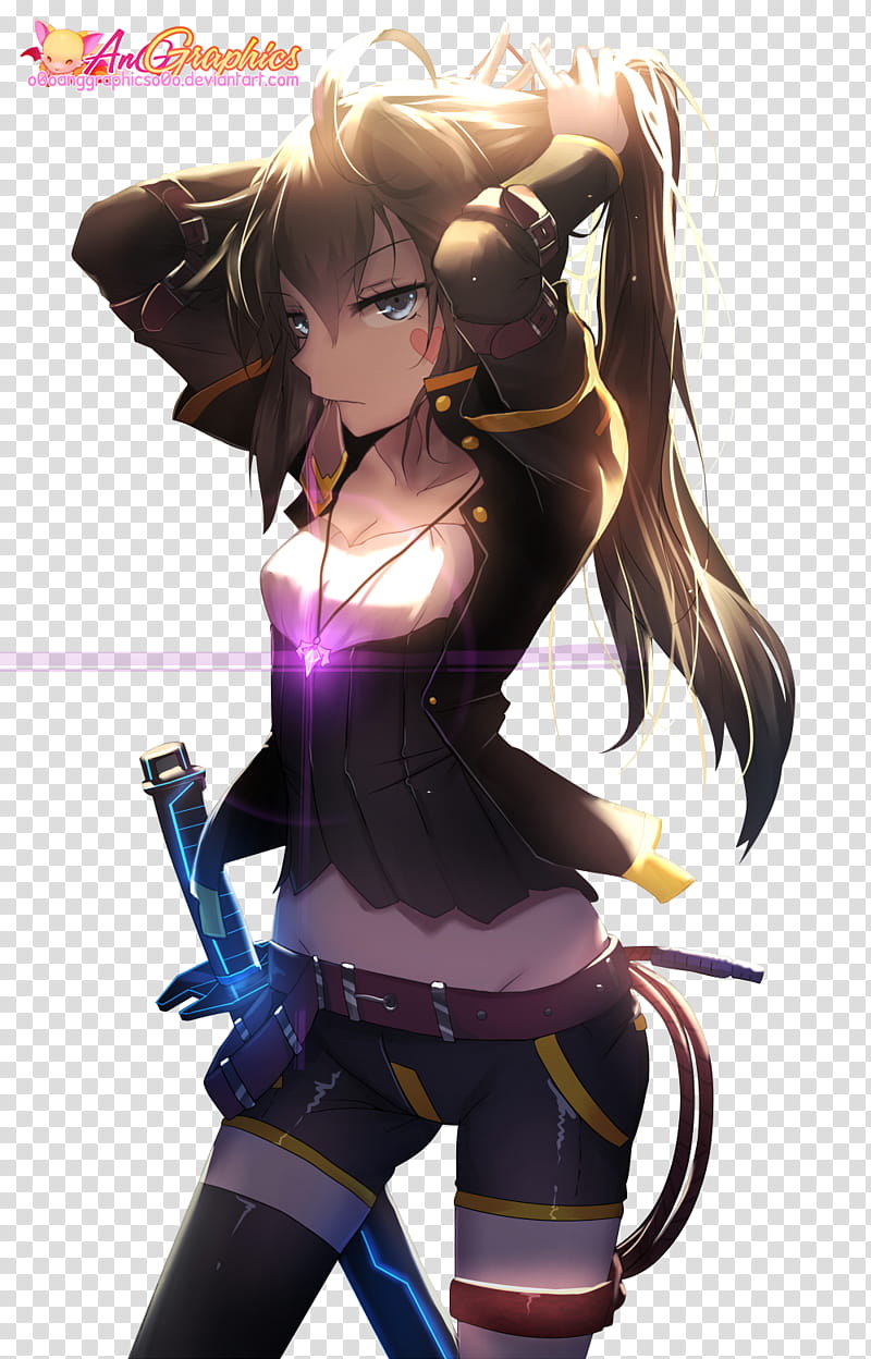 RENDER Anime Girl Sword, anime character transparent background PNG clipart