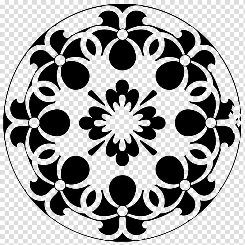Resource HQ Kaleidoscopes, round black floral transparent background PNG clipart