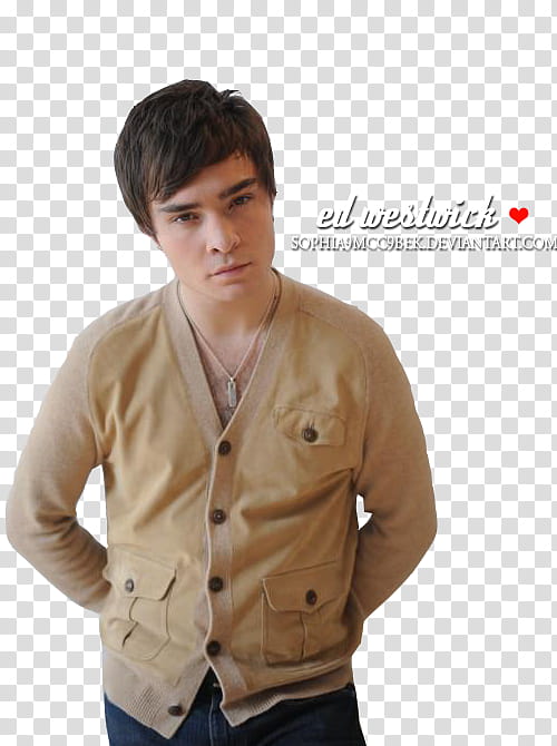 westwick, man wearing brown cardigan transparent background PNG clipart