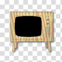 ONE, yellow CRT TV transparent background PNG clipart