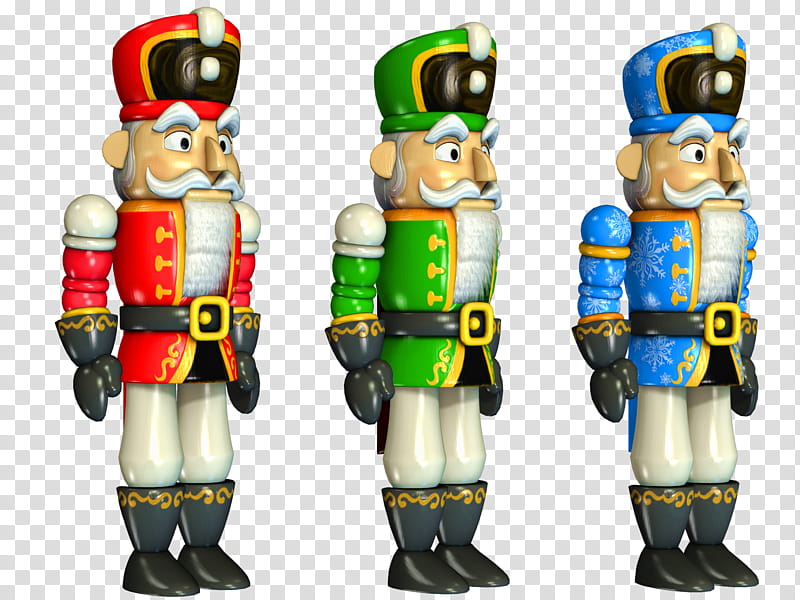 Nutcracker , three assorted-color nutcracker figurines transparent background PNG clipart
