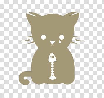 lovely III, brown cat holding bone of fish art transparent background PNG clipart