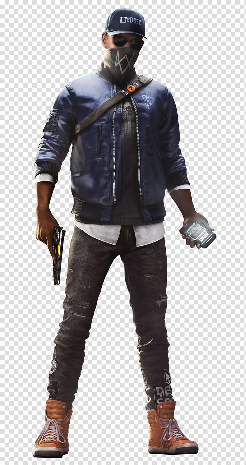 Watch Dogs  Marcus Holloway render  , male video game illustration transparent background PNG clipart
