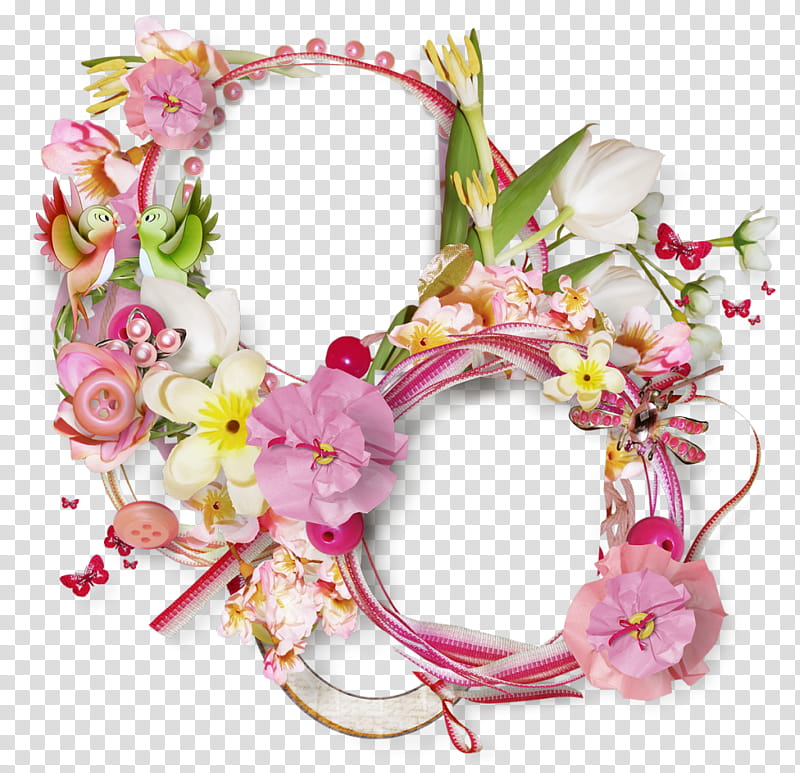 Floral Spring Flowers, Wreath, Floral Design, Petal, Garland, Cut Flowers, Pink, Phuang Malai transparent background PNG clipart