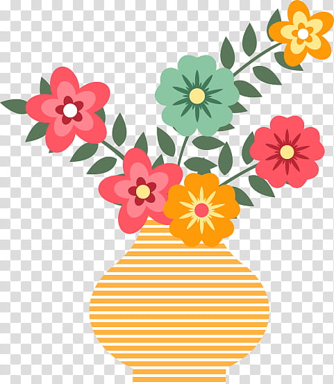 Floral Flower, Vase, Flowerpot, Flower Bouquet, Cartoon, Jar, Ornament, Painting transparent background PNG clipart