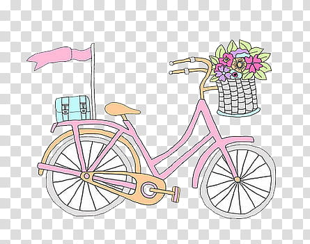 , pink and beige cruiser bike illustration transparent background PNG clipart