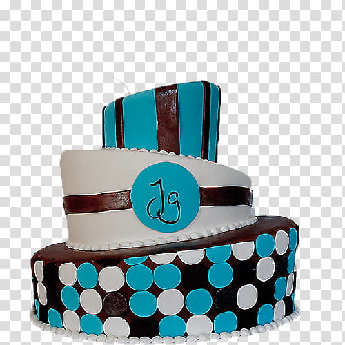 Cakes, black, teal, and white icing-covered cake transparent background PNG clipart