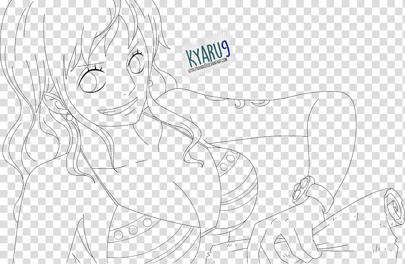 Nami Lineart One Piece, One Piece female character illustration transparent background PNG clipart