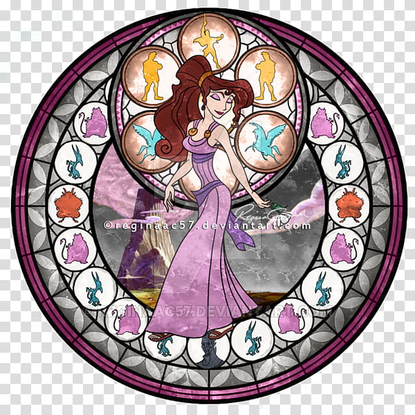 Meg (Megara), Kingdom Hearts Stain Glass transparent background PNG clipart