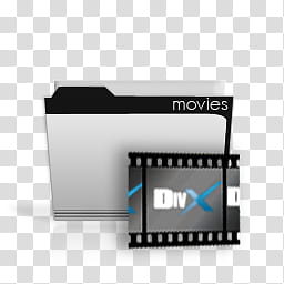 Customizable Folders, white and black movies folder transparent background PNG clipart