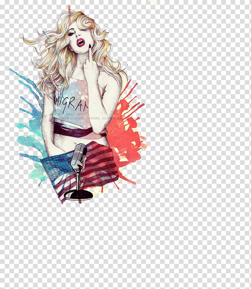 Lady Gaga Fan Art, blonde haired woman transparent background PNG clipart