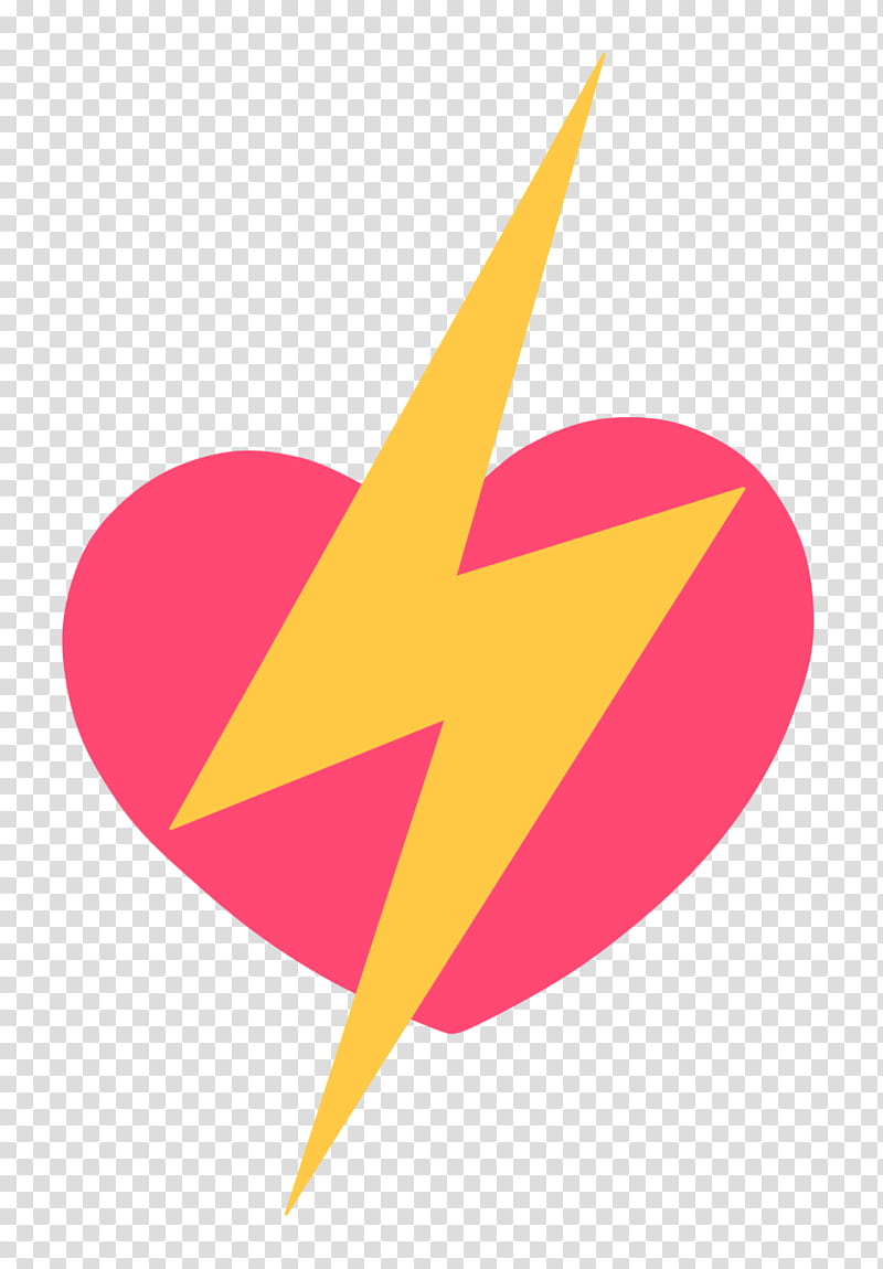 Cutie marks , pink and yellow heart with thunder illustration transparent background PNG clipart