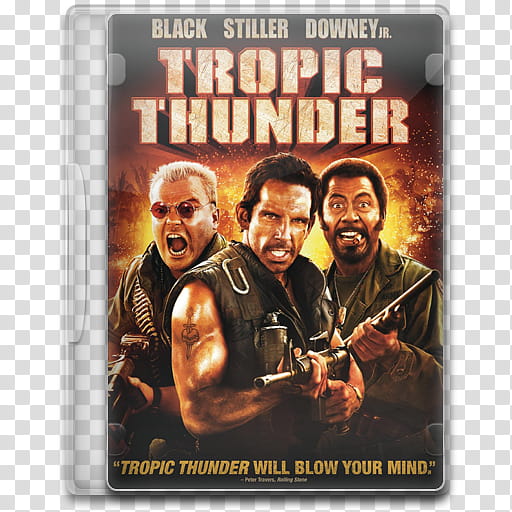 Movie Icon Mega , Tropic Thunder, closed Tropic Thunder DVD case transparent background PNG clipart