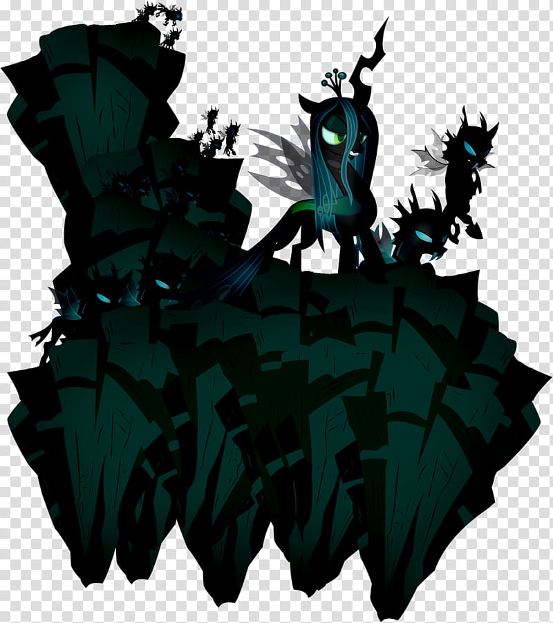 Chrysalis Queen of Changelings, Little Pony illustration on rock transparent background PNG clipart