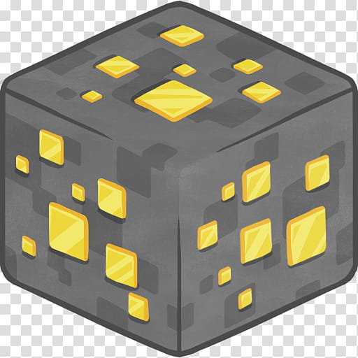 MineCraft Icon  , D Gold Ore, square black and yellow cube art transparent background PNG clipart