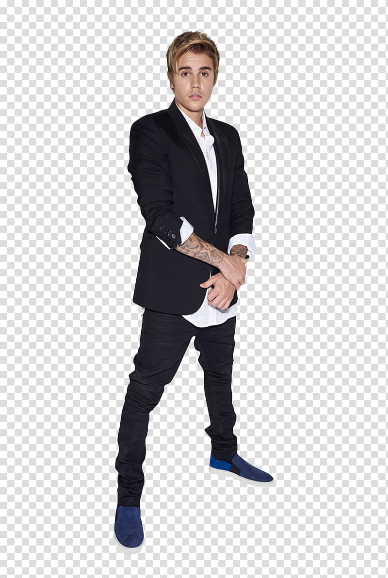 Justin Bieber , standing Justin Bieber wearing black blazer transparent background PNG clipart