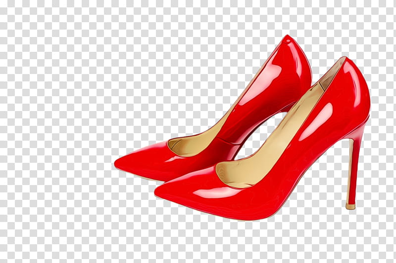 footwear high heels red basic pump shoe, Watercolor, Paint, Wet Ink, Court Shoe, Sandal, Carmine, Bridal Shoe transparent background PNG clipart