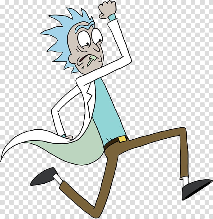 Rick and Morty HQ Resource , running animated man illustration transparent background PNG clipart