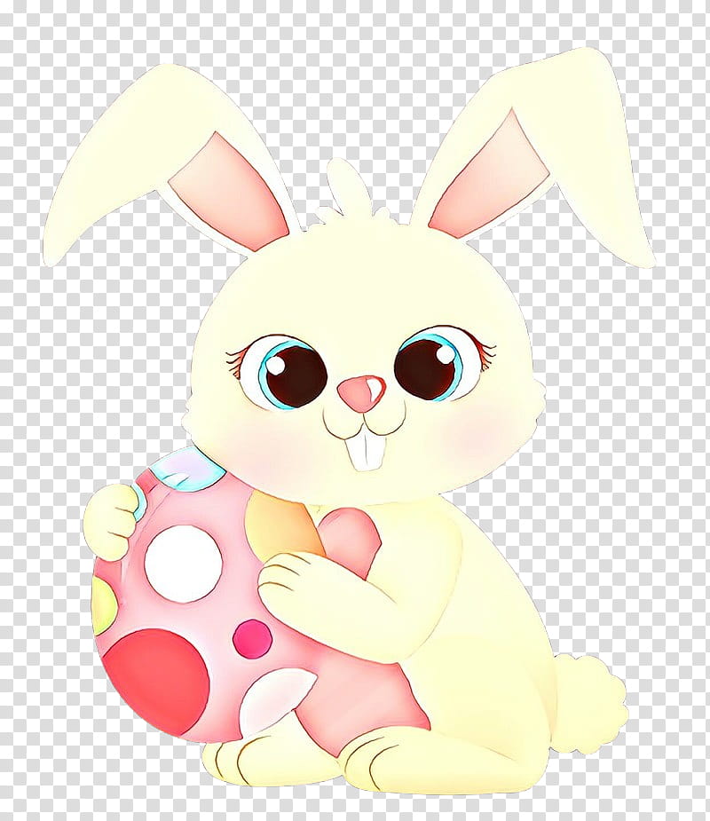 Easter Bunny, Cartoon, Easter
, Whiskers, Rabbit, Rabbits And Hares, Pink, Stuffed Toy transparent background PNG clipart