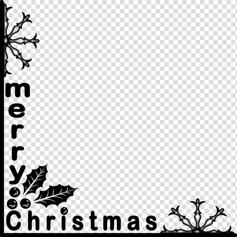 Christmas corners, merry Christmas text transparent background PNG clipart