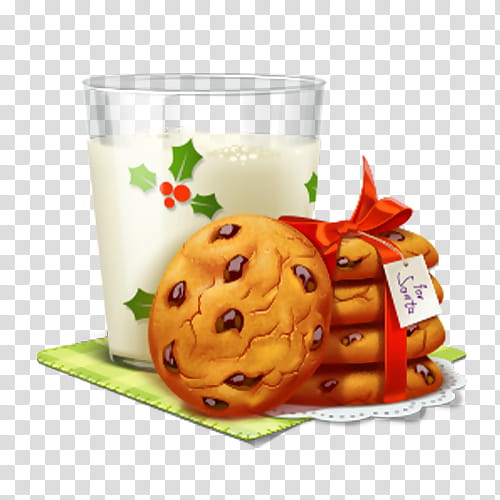 Junk Food, Frosting Icing, Chocolate Chip Cookie, Biscuits, Christmas Cookie, Milk, Fortune Cookie, Santa Claus transparent background PNG clipart