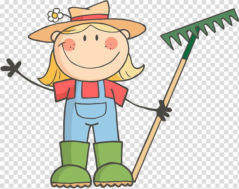 Cartoon, Cartoon, Gardening, Gardener, Garden Tool, Rake, Character, Broom transparent background PNG clipart