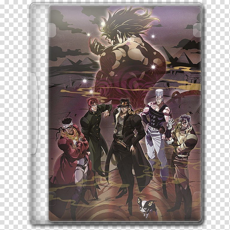 Anime  Winter Season Icon , JoJo no Kimyou na Bouken; Stardust Crusaders, Egypt-hen, anime characters movie case transparent background PNG clipart