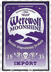 Poison Treats s, Werewolf Moonshine poster transparent background PNG clipart