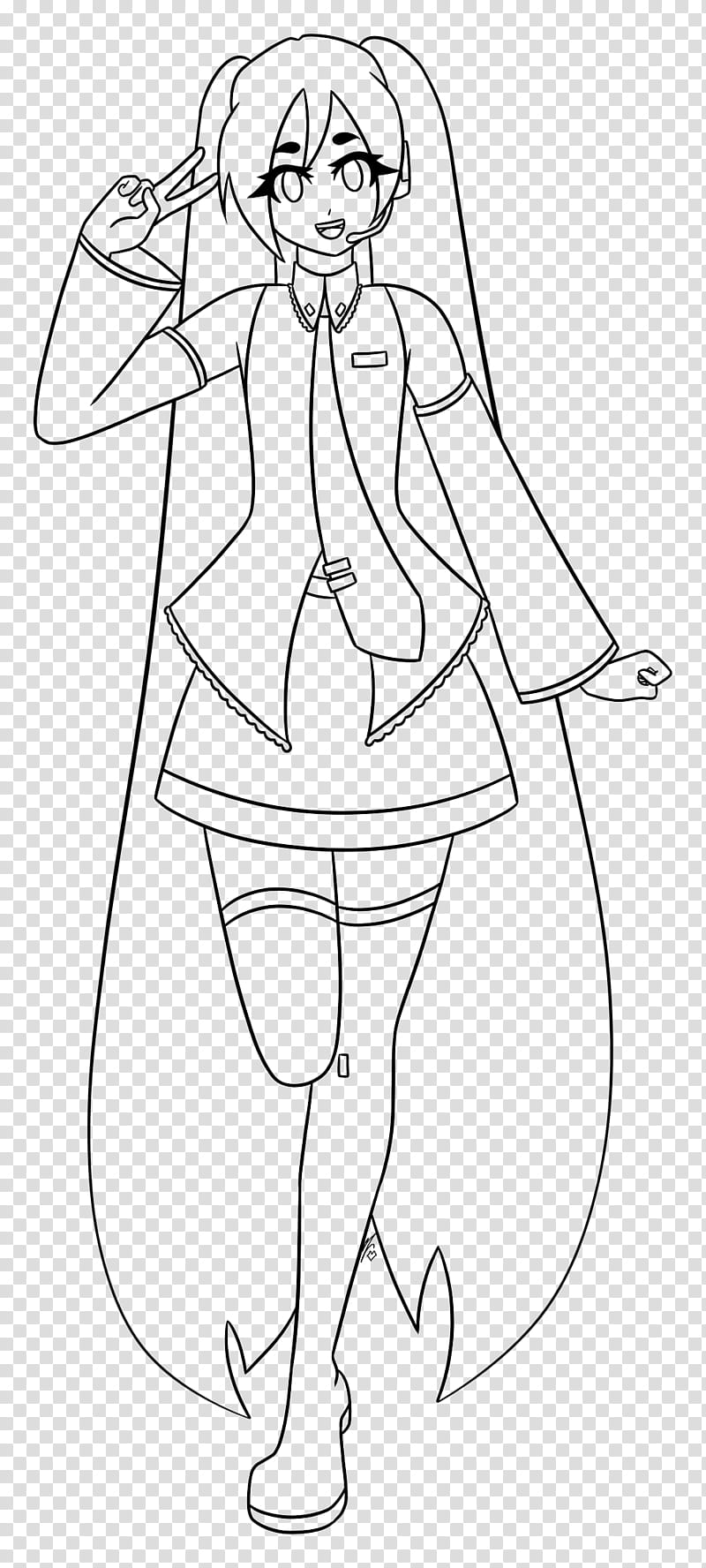 Miku Coloring Page transparent background PNG clipart