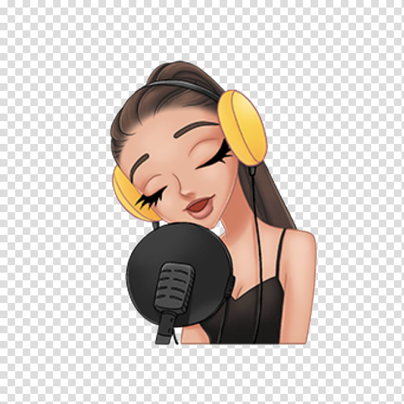 Arimojis part II elliexcutiepie, woman with headphones on mic illustration transparent background PNG clipart