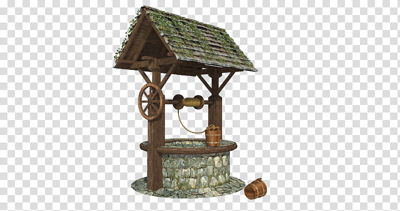 Medieval Wishing Water Well, gray and stone water well transparent background PNG clipart