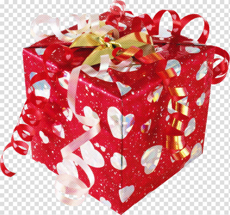 present red gift wrapping party favor games transparent background PNG clipart