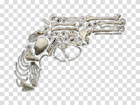 , human skeletons formed into gun transparent background PNG clipart