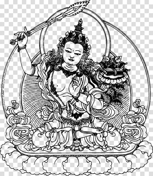 Manjushri Line Art, Buddhism, Tara, Meditation, Bodhisattva, Buddhist Art, Vajra, Mantra transparent background PNG clipart