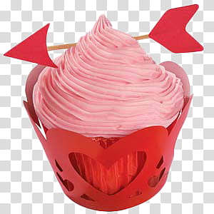 Valentine day  s, strawberry cupcake transparent background PNG clipart