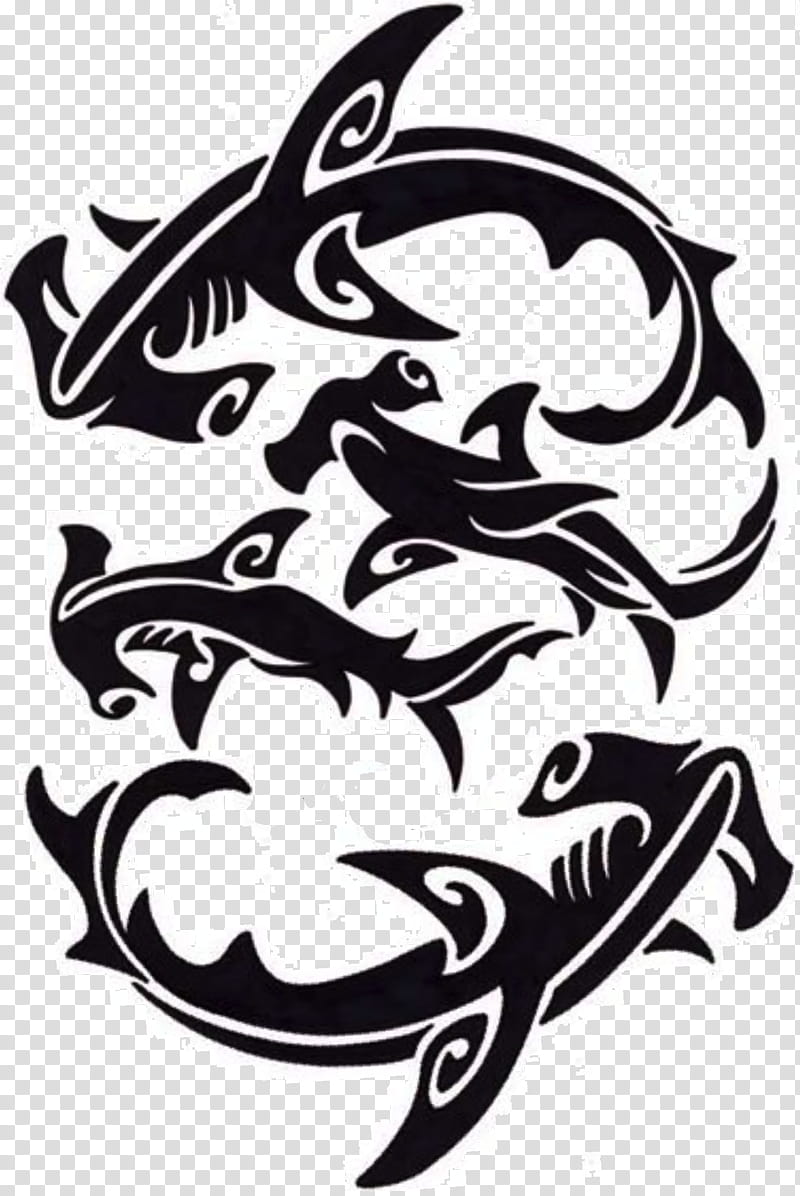 Great White Shark, Tattoo, Hammerhead Shark, Decal, Polynesia, Whale Shark, Body Art, Cartilaginous Fishes transparent background PNG clipart