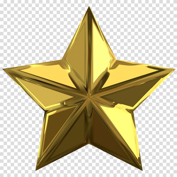 Gold Star, Color, Yellow, Metal, Astronomical Object transparent background PNG clipart