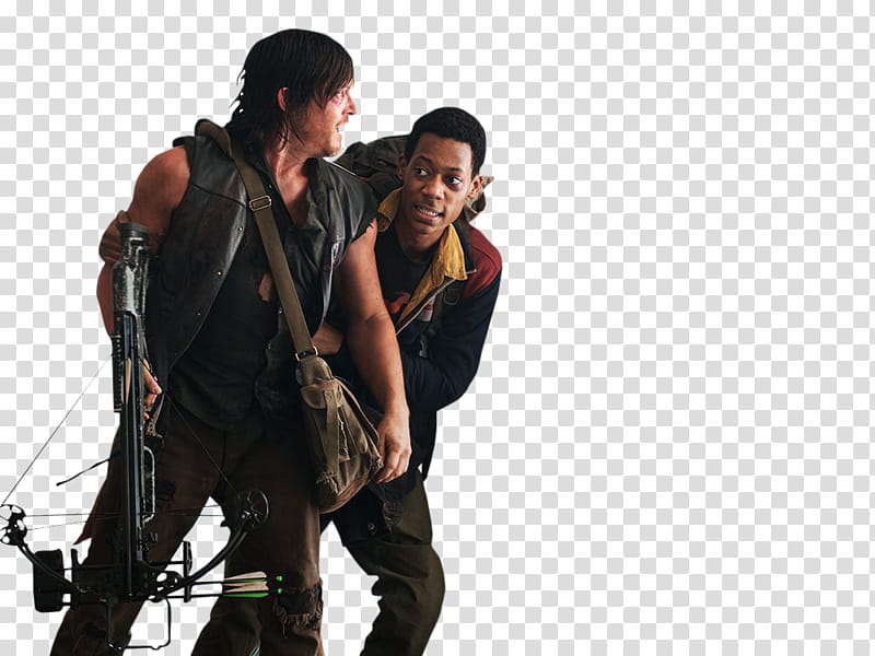 The Walking Dead , Daryl Dixon holding crossbow transparent background PNG clipart