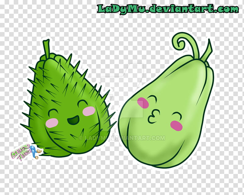 Green Grass, Fruit, Vegetable, Chayote, Digital Art, Drawing, Kawaii, Painting transparent background PNG clipart