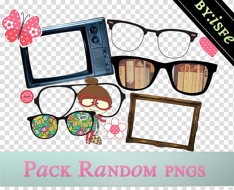 , eyewears, frame, and CRT TV s transparent background PNG clipart