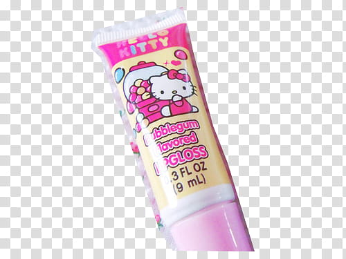 Kawaii ,  ml Hello Kitty bubblegum flavored lipgloss soft-tube transparent background PNG clipart