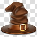 Halloween Mega, brown leather magician hat illustration transparent background PNG clipart
