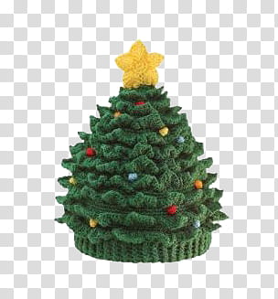 Christmas, green Christmas tree knit cap transparent background PNG clipart